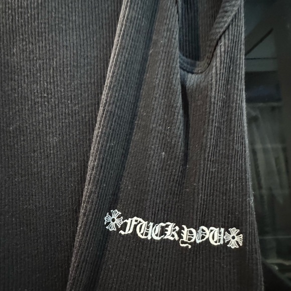 Chrome hearts men F U Black Tank Top with White Logo - Picture 4 of 7